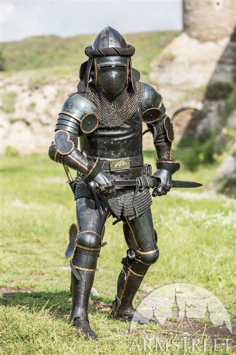 The Full Set Of Armour Is Initially Made Of Blackened Mild Steel But