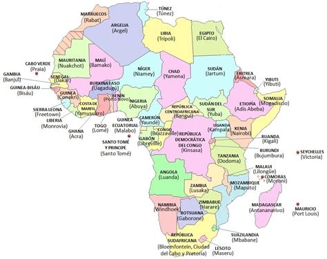 Mapa Africa Capitales Mapa
