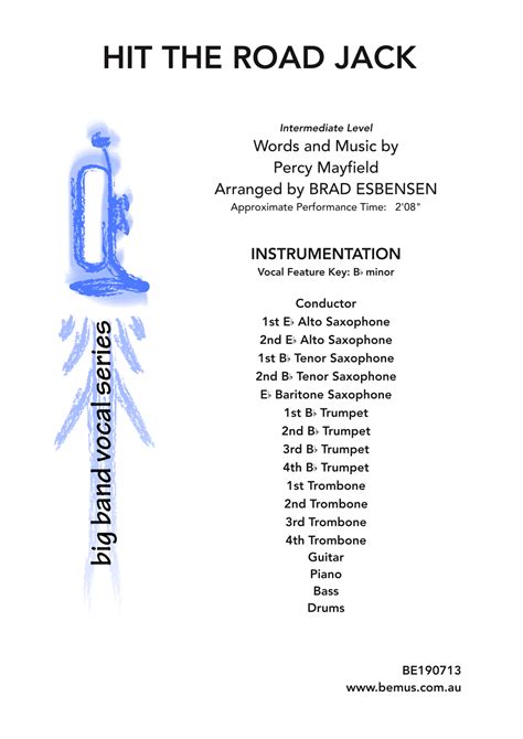 Hit The Road Jack Arr Brad Esbensen Sheet Music Percy Mayfield Jazz Ensemble