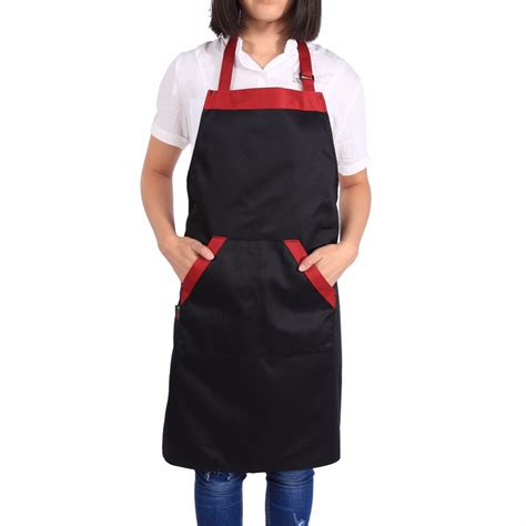 Cooking Aprons With 2 Pockets Unisex Chef Halterneck Bib Polyester Kitchen Restaurant Catering