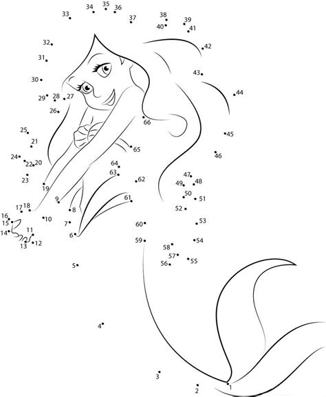 Ariel Dot To Dots Coloring Page Free Printable Coloring Pages For Kids