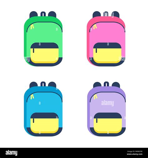 Schoolbag Cartoon Vector Illustration Colorful Background Backpack