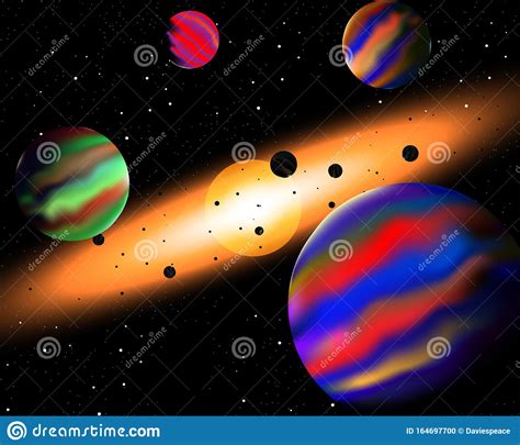 Vector Illustration Of Cosmic Space Stock Vector - Illustration of ...