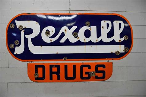 Rexall Drugs Sign Porcelain 32 X 60