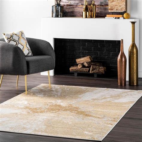 Nuloom 5 X 8 Gold Indoor Abstract Area Rug In The Rugs Department At
