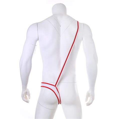 Men Jumpsuit Sexy One Shoulder G String Thong Bodysuit Mankini Sexy Lingerie Bodysuits Fancy