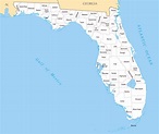 Large administrative map of Florida state | Florida state | USA | Maps ...