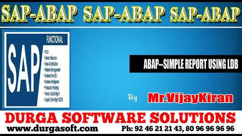 Sap Abap Simple Report Using Ldb Youtube