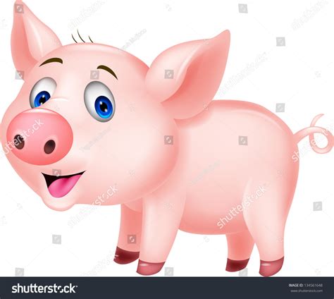 Cute Baby Pig Cartoon Stock Vector 134561648 Shutterstock