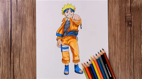 Easy Way To Draw Naruto Uzumaki With Colored Pencils Naruto Full Body