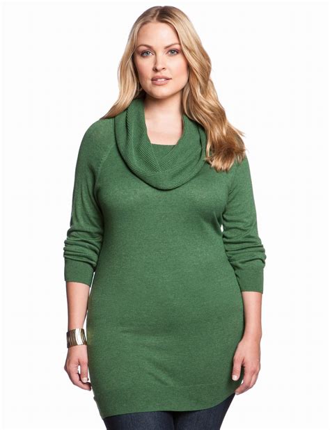 Contrast Cowl Neck Tunic Plus Size Fashion Sweaters Eloquii By The