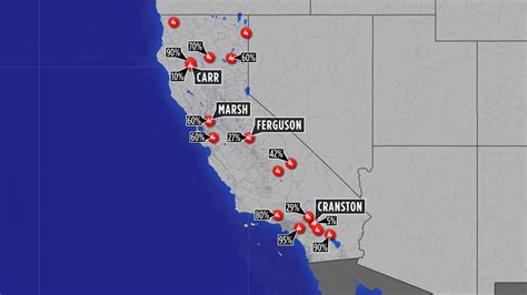 Maps Destructive Wildfires Burning Across California