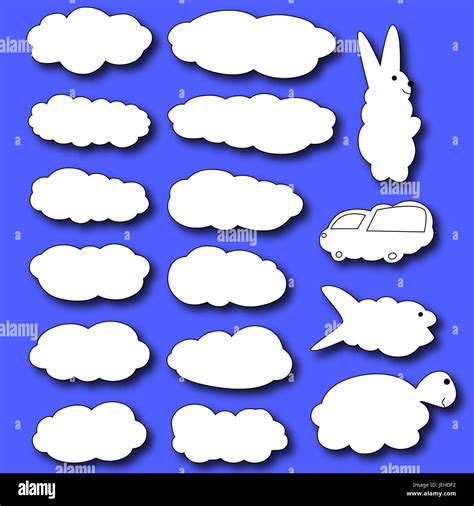 Conjunto De Nubes Nubes En Forma De Animales Nubes En El Estilo De
