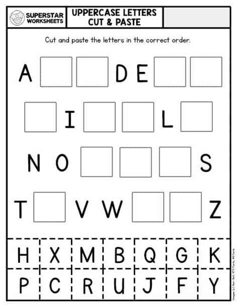 Free Printable Cut And Paste Worksheets For 1st Grade
