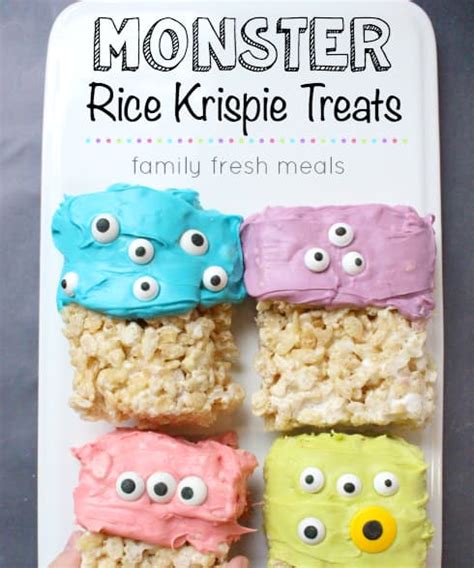 Easy Halloween Monster Rice Krispie Treats Punchfork