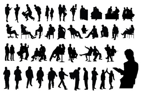13 Vector People Silhouettes Images Architecture People Silhouettes