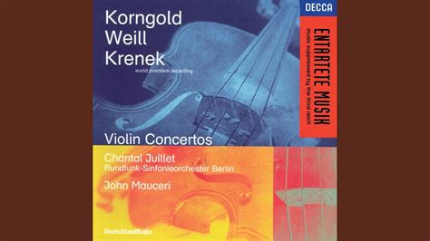 Korngold Violin Concerto In D Major Op 35 2 Romance Andante Youtube