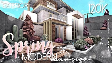 Bloxburg Spring Modern Mansion 120k Exterior Mobile Speedbuild