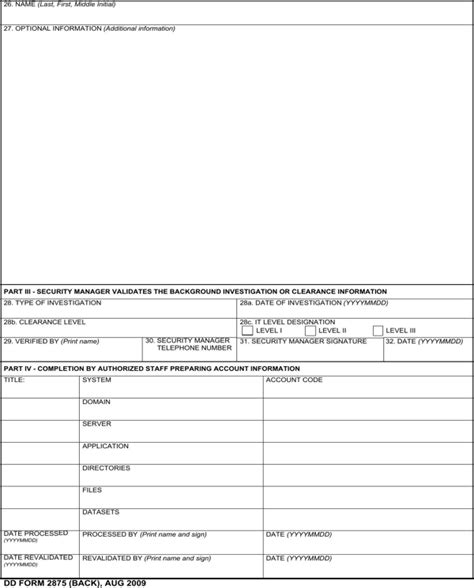 Download Dd Form 2875 For Free Page 2 Formtemplate