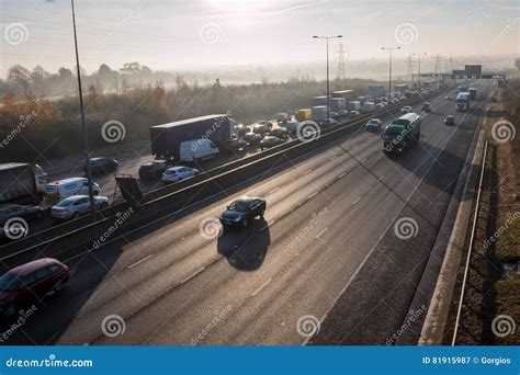 Traffic Jam On The British Motorway M1 Editorial Photography Image Of