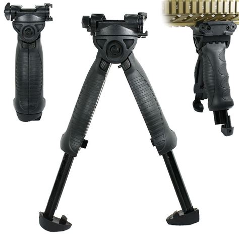 Tactical Swivel Foldable Fore Grip Bipod Picatinny Rail Rifle Foregrip