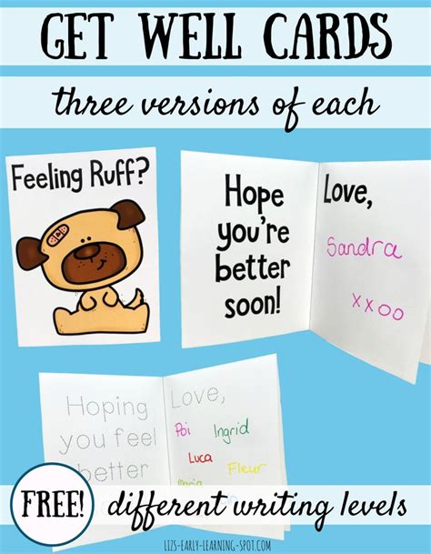Printable get well soon greeting card with medical clipboard. Get Well Cards for Kids | Liz's Early Learning Spot