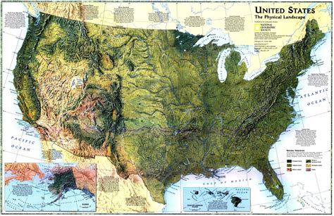 United States The Physical Landscape 1996 Map By National Geographic
