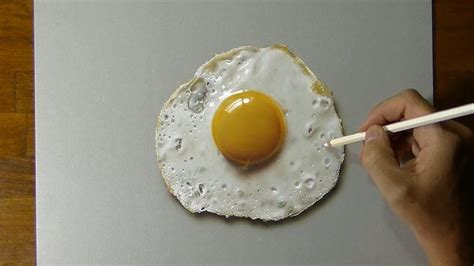 Drawing Of A Fried Egg How To Draw 3d Art Youtube