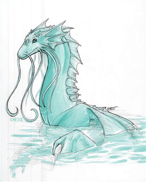 Xmas Sketch T The Water Dragon By Khezix Dragon Artwork Fantasy
