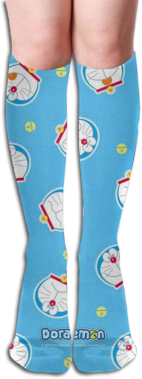 Knee High Socks Doraemon Cute Boot Socks For Girl Women Uk