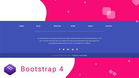 Responsive Footer With Html Css And Bootstrap Youtube