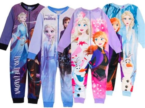 Girls Frozen Onesie Disney One Piece Pyjama Sleepsuit Elsa Anna Age