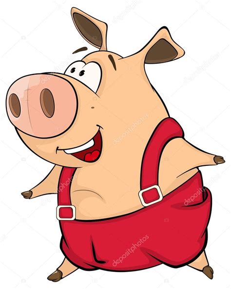 Cute Pig Farm Animal Stock Illustration By ©liusaart 80954430