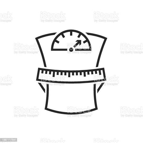 Weight Loss Icon Measuring Tape Wrapped Around Scales Isolated Vector