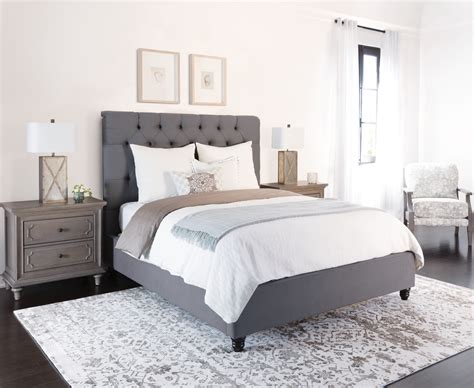 Grey Upholstered Fabric Bed Frame This Stunner Showcases Hand Applied