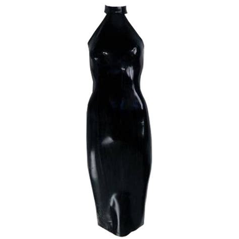 latex rubber halter dress pencil length by vex glam dress custom made latex dress in 20 colors