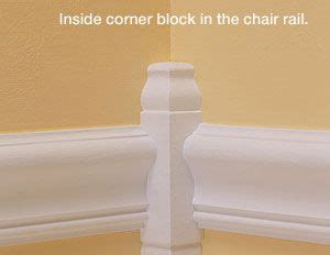 Set the chair rail inside the miter box and line up properly to the needed angle. Corner Block Moulding - Not only is this elegant, but it ...