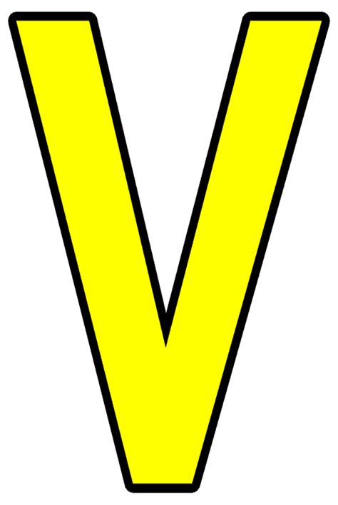 Buchstabe Letter V Alfabeto Amarelo
