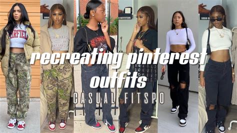 Recreating Pinterest Outfits Streetwear And Casual Outfit Inspo Youtube