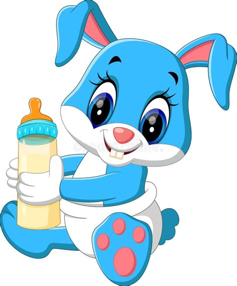 Cute Baby Rabbit Cartoon Stock Vector Illustration Of Milk 71797351