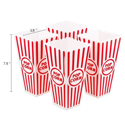Value Brand Plastic Reusable Popcorn Tub Red And White Striped Classic