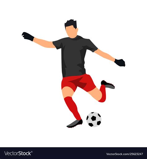 Soccer Player With Ball Sports Football Royalty Free Vector