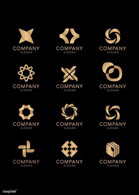 Download Premium Vector Of Golden Company Logo Collection Vector