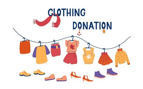 Clothing Donation Lettering And Illustration Isolated On White