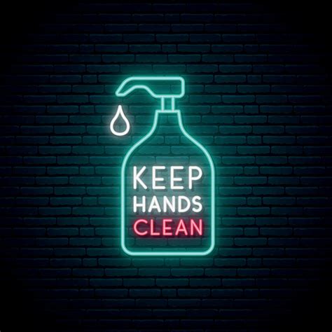 Keep Your Hands Clean Neon Sign 1986246 Vector Art At Vecteezy