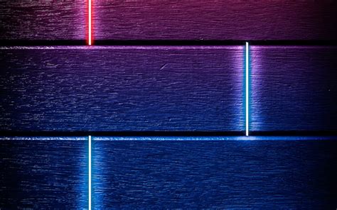 Download Wallpapers Neon Brickwall 4k Macro Abstrac Backgrounds