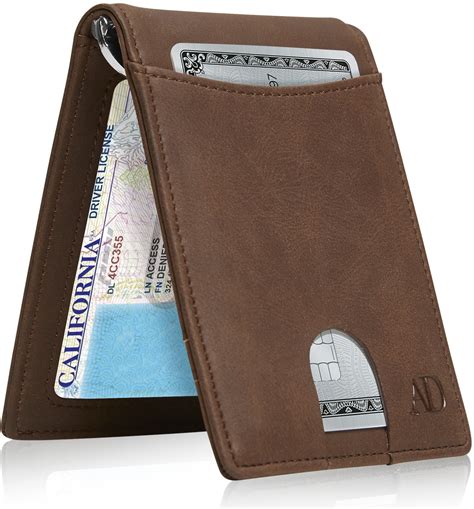 slim wallets for men minimalist bifold mens wallet with money clip front pocket wallet rfid