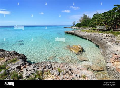 Coral Beaches And Turquoise Water On The Wild Noon Coast Of Cuba Stock