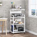 Tribesigns 4-Tier Mobile Printer Stand with Storage Shelves, Modern ...