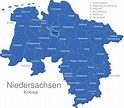 Niedersachsen Kreise interaktive Landkarte | Image-maps.de